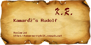 Kamarás Rudolf névjegykártya